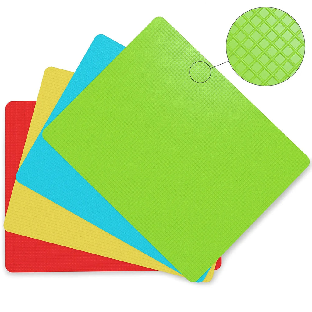 4PCS Flexible Cutting Mats Non-Slip Chopping Boards