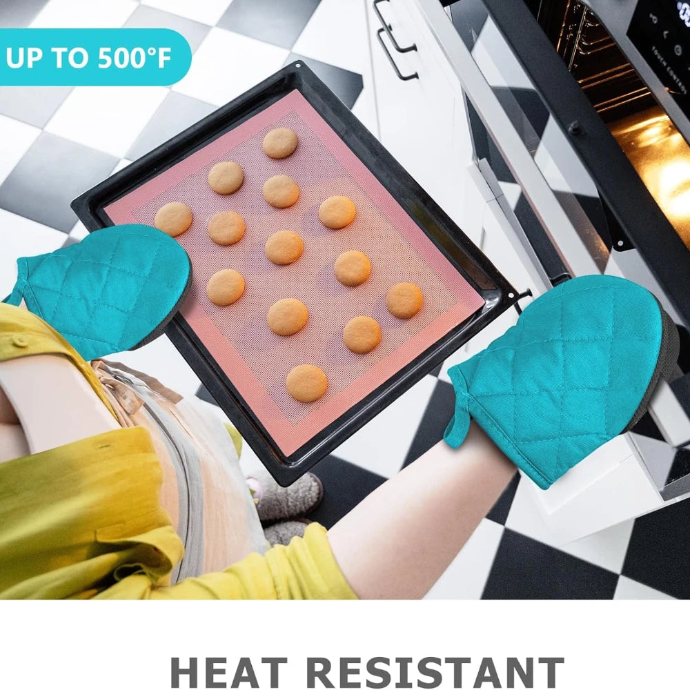 Short Oven Mitts – Heat Resistant Non-Slip Kitchen Gloves (1 Pair) Main image