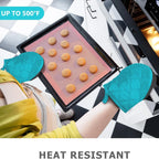 Short Oven Mitts – Heat Resistant Non-Slip Kitchen Gloves (1 Pair)