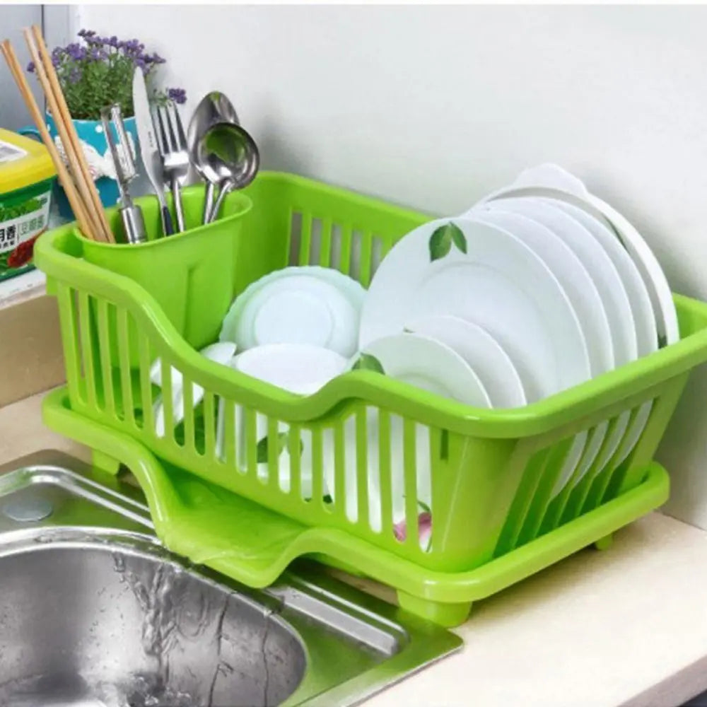 Kitchen Dish Drying Rack Countertop Utensil & Dinnerware Organizer
