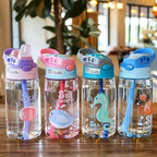 480ML Kids Cartoon Water Sippy Cup with Straw