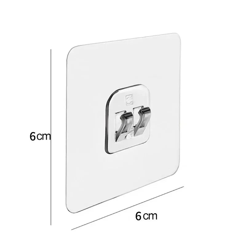 Transparent Adhesive Wall Hooks No-Drill Kitchen & Bathroom Hooks