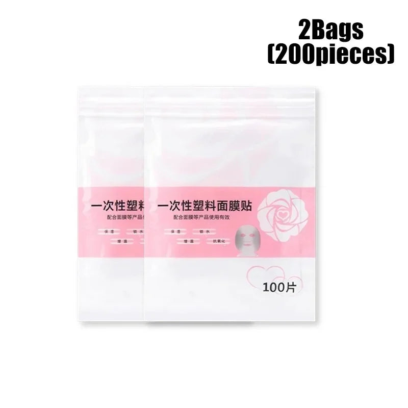 FUBEICHLY facial mask film retail pack pink packaging disposable transparent masks