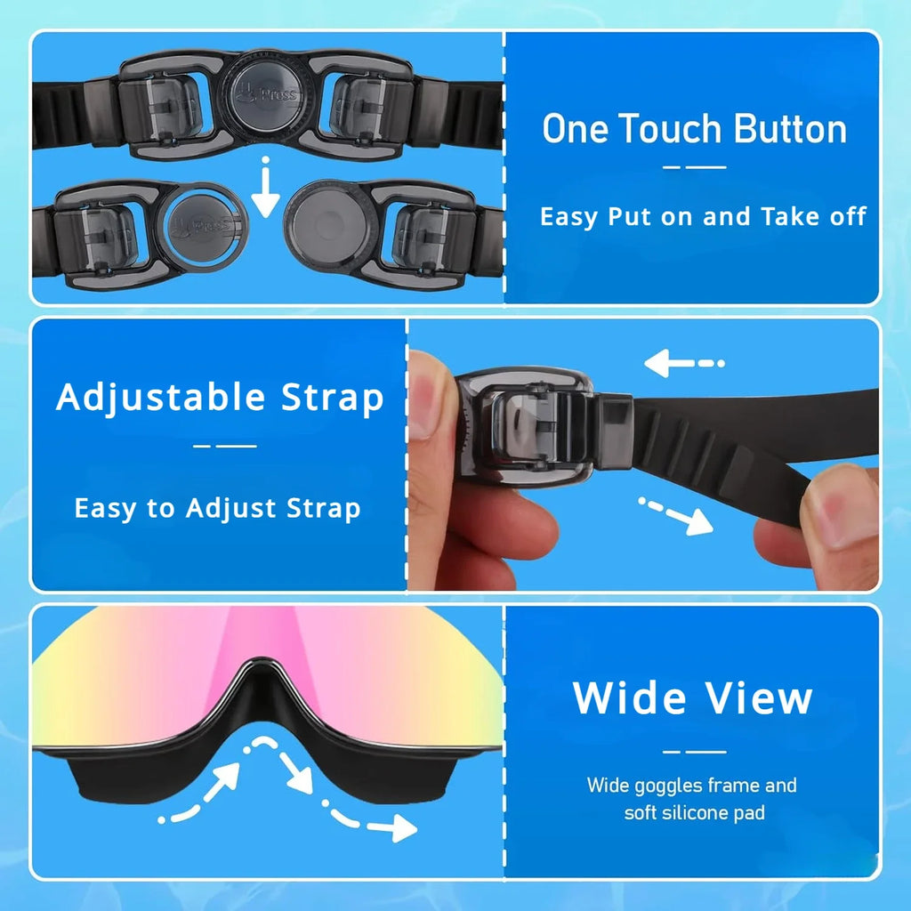 Kids Polarized Swim Goggles UK | Anti-Fog Wide View No-Leak Swimming Glasses Age 4–16