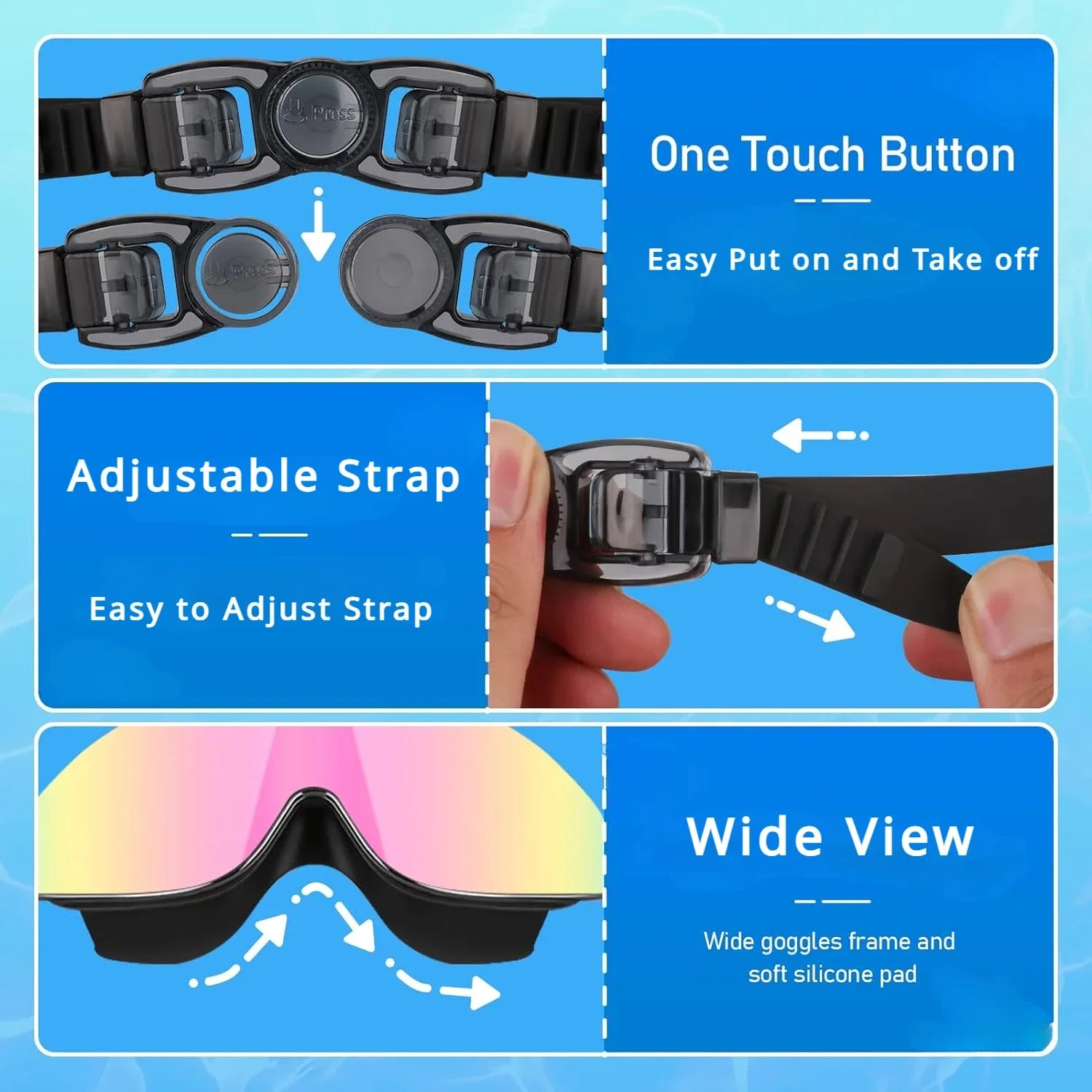Kids Polarized Swim Goggles UK | Anti-Fog Wide View No-Leak Swimming Glasses Age 4–16