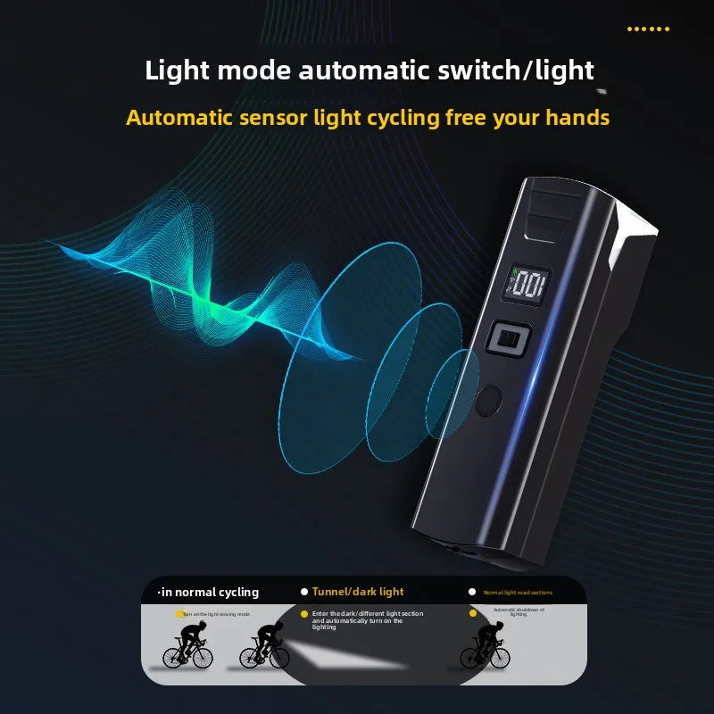 Type-C Rechargeable Bike Light with Digital Display