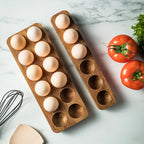 Wooden Egg Holder Rustic Egg Storage Rack
