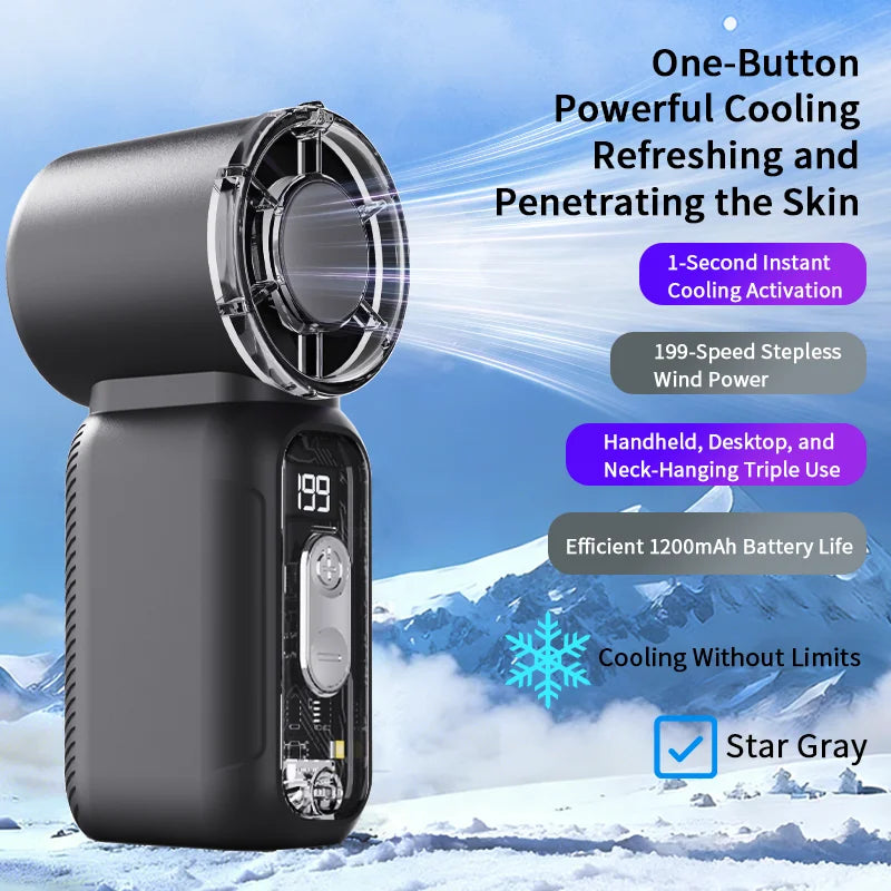 Mini Rechargeable Handheld Fan UK High-Speed Quiet Cooling Fan