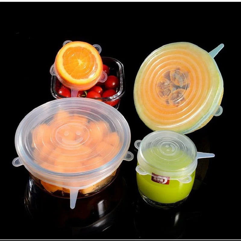 Silicone Stretch Lids 6Pcs Reusable Food Covers & Fresh Keeping Bowl Lids