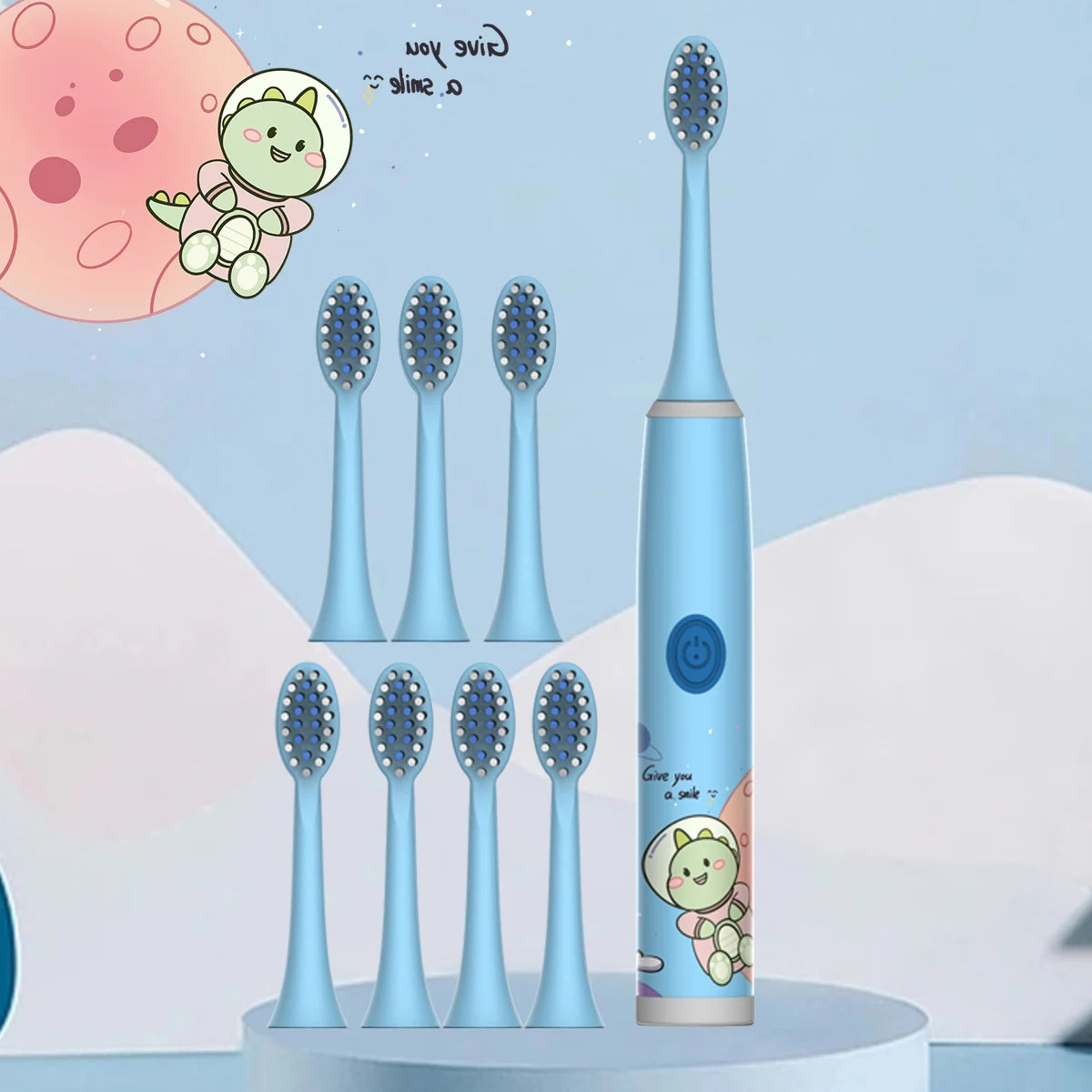Kids Electric Toothbrush Cartoon Space Series Soft Cleaning Brush