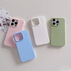 Candy Color Silicone Case for iPhone 11 12 13 14 15 16 Pro Max