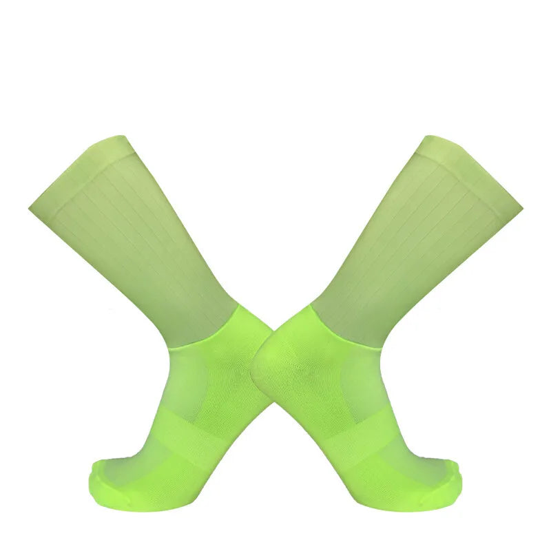 Aero Cycling Socks Men Anti-Slip Silicone Breathable Summer Bike Socks