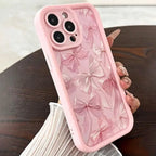 Pink Bow Silicone Case for iPhone 11 12 13 14 15 16 17 Pro Max