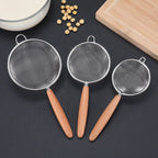 Mesh Strainer with Wooden Handle Fine Sieve