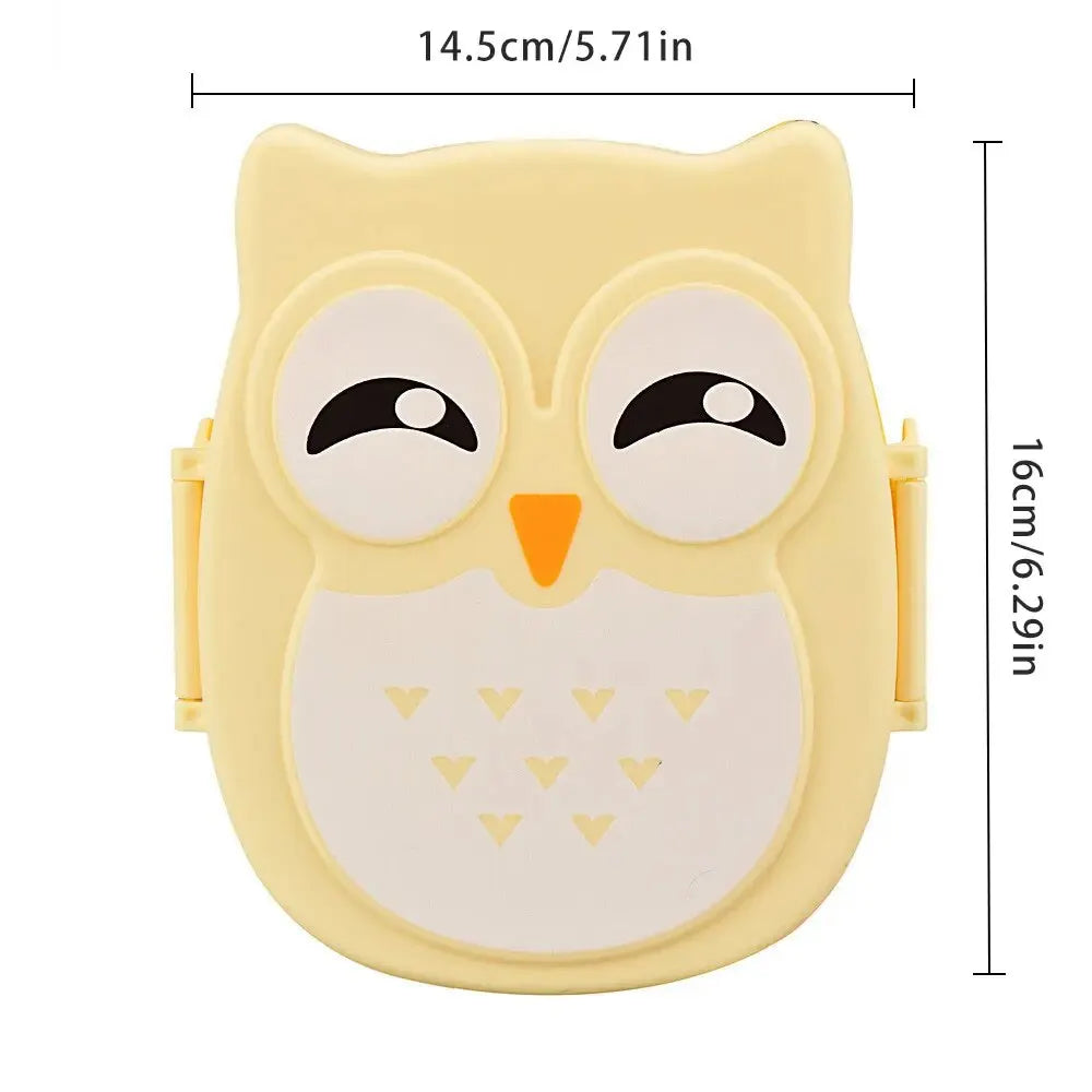 Portable Children Lunch Box Cartoon Bento Food Container with Cutlery Set