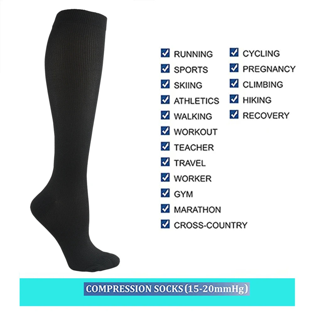 Compression Socks Varicose Veins Anti Fatigue Flight Running Travel UK