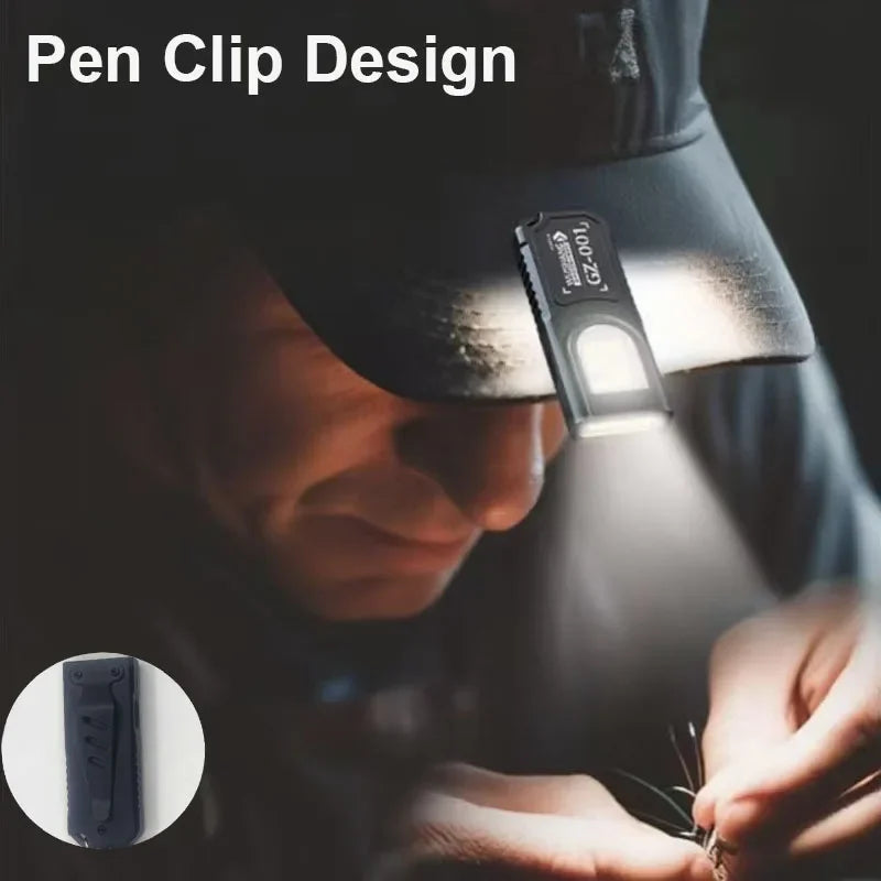 Mini COB LED Keychain Flashlight USB-C Rechargeable