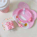 3D Pink Flower iPhone Charger Cover 18W/20W