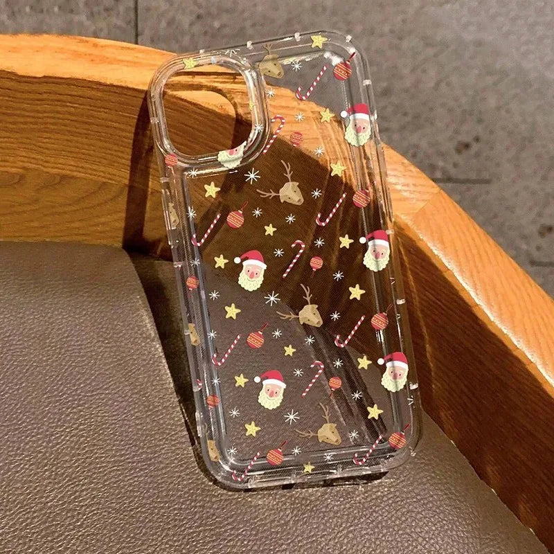 Christmas Clear Case for iPhone 16 15 14 13 12 11 Pro Max