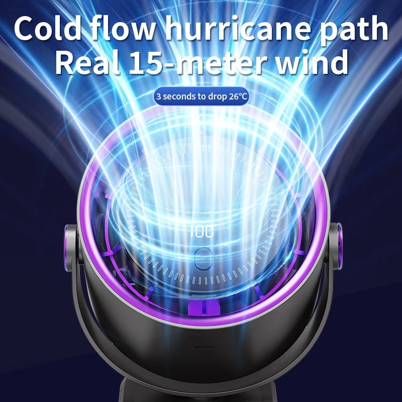 Wireless Rechargeable Fan UK 100-Speed Turbo Fan with Display
