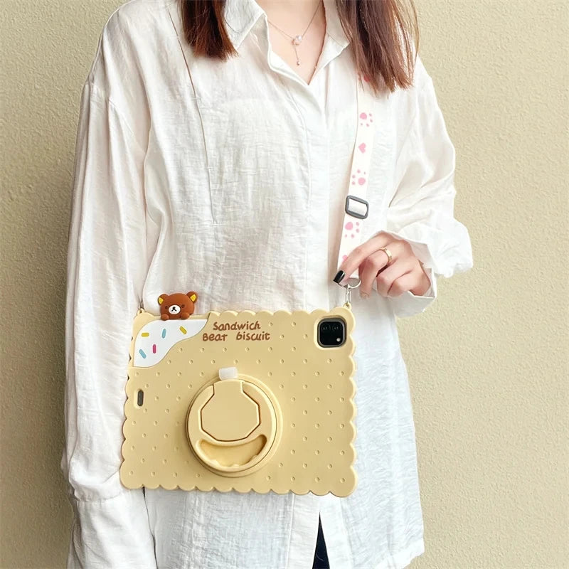 Kids Rilakkuma iPad Case A16 Air 4 5 6 Pro 11 Mini 3 4 5 6 Cover