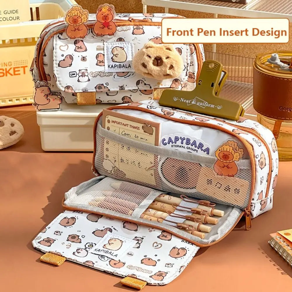 INS Capybara 4-Layer Large Pen Bag Pencil Case