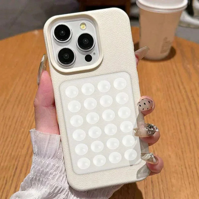 3D Suction Cup Stand Case for iPhone 11 12 13 14 15 16 17 Pro Max