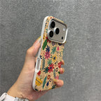 Magnetic Retro Floral Leather Magsafe Case for iPhone 17 Pro Max