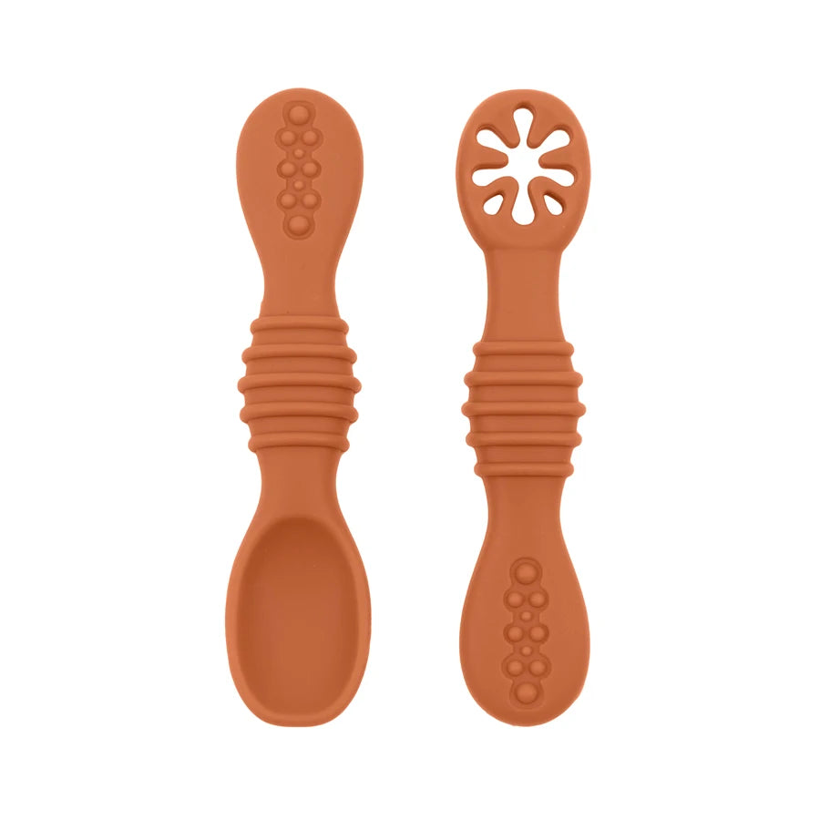Baby Spoon Fork Set Soft Silicone Training Cutlery for Kids