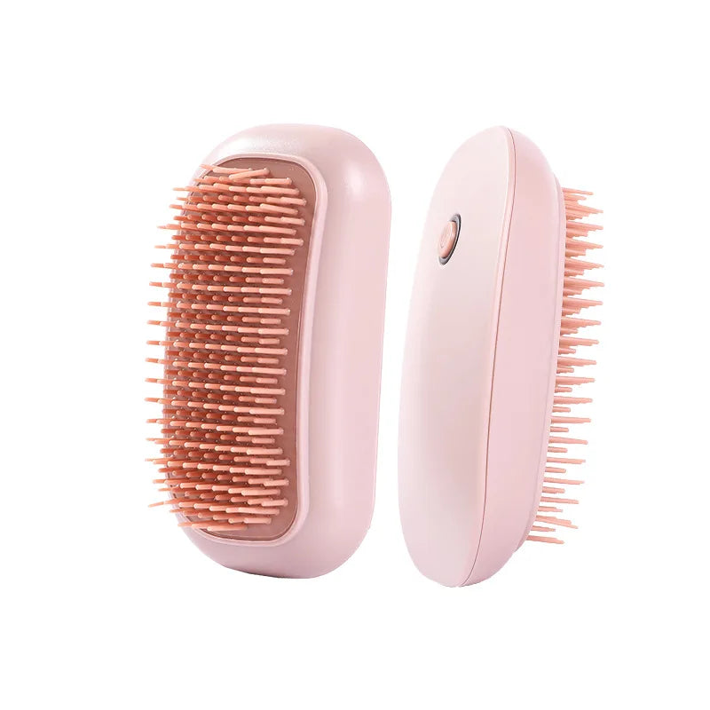 Pink hairbrushes with bristle heads on a white background Main image