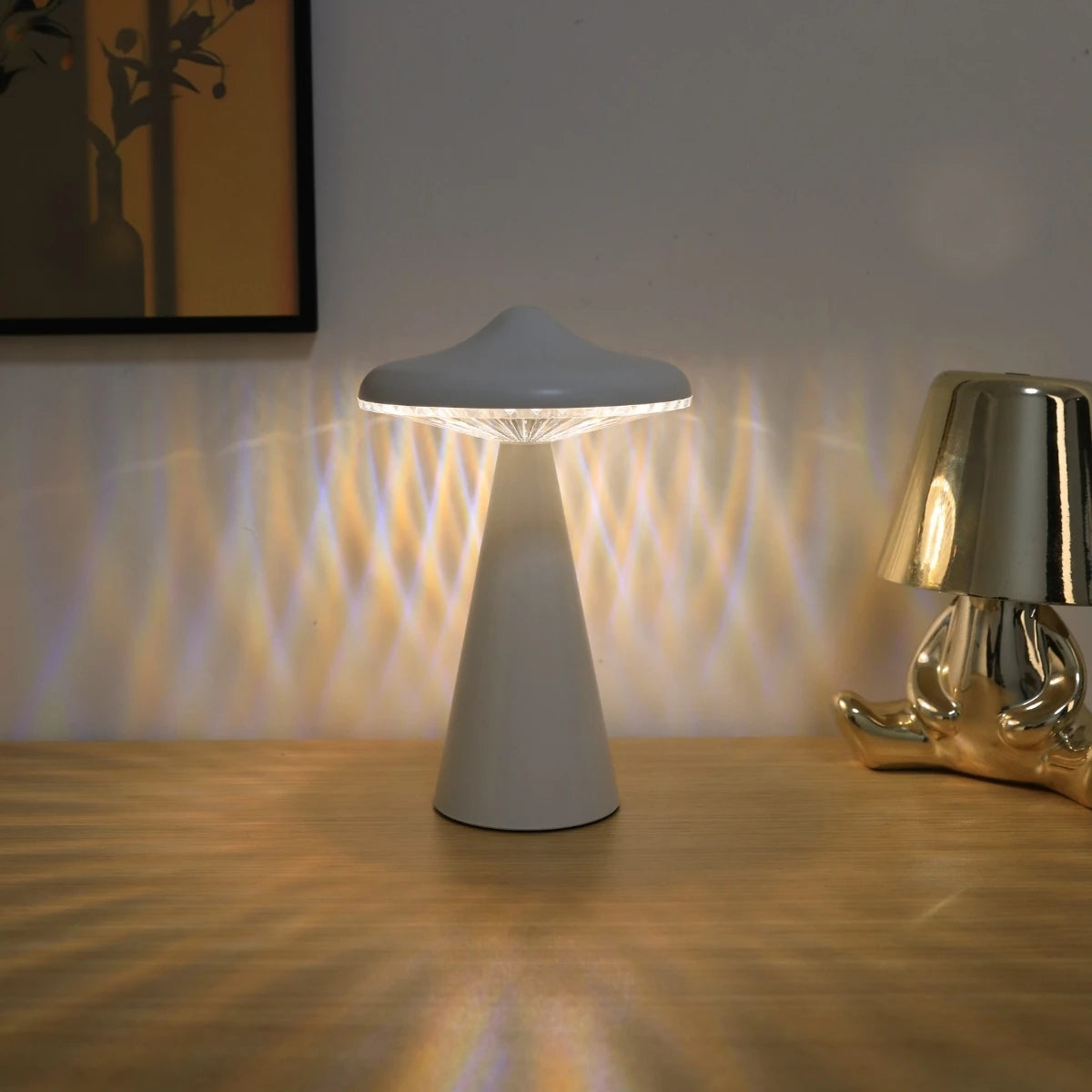 UFO LED Night Light Rechargeable Touch Bedside Lamp