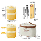 WORTHBUY Portable Thermal Lunch Box 304 Stainless Steel Insulated Bento Box