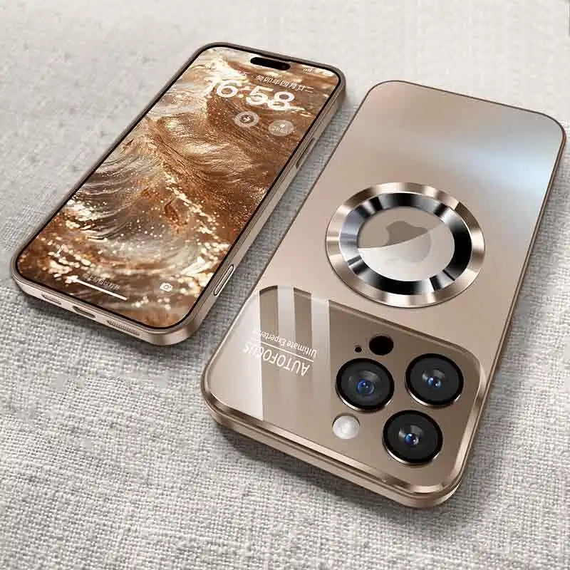 MagSafe Glass Camera Lens Case for iPhone 11 12 13 14 15 16 17 Pro Max