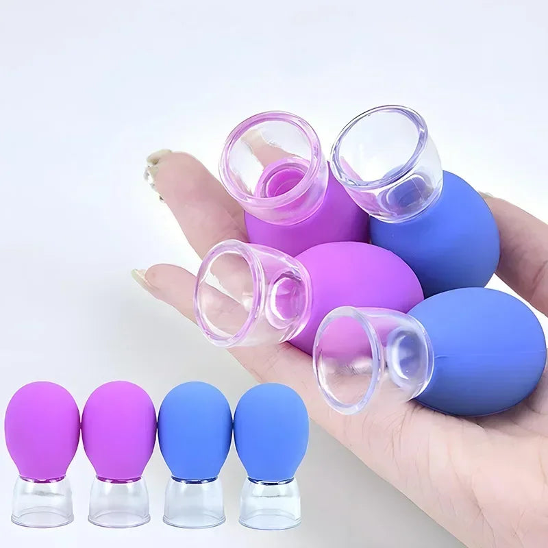 Silicone Vacuum Cupping Massage Set Body Face Cellulite Tool