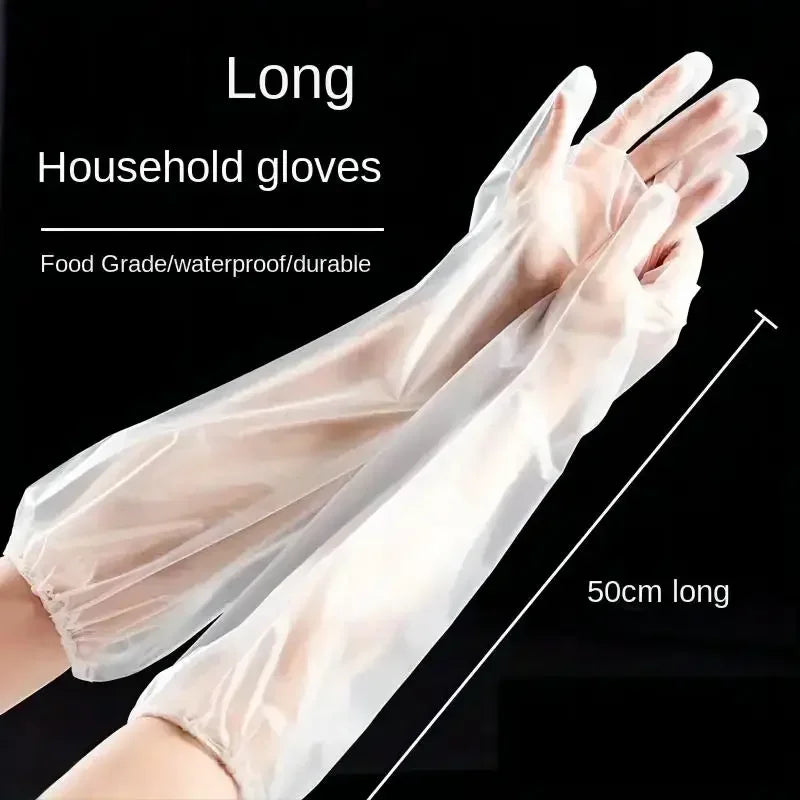 Disposable Long Arm Gloves Waterproof CPE Gloves