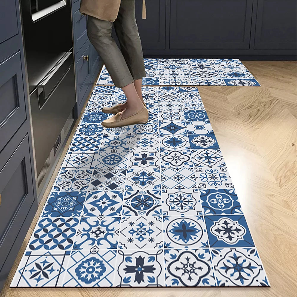 Kitchen Mat Absorbent Printed Rug Non-Slip Long Floor Carpet