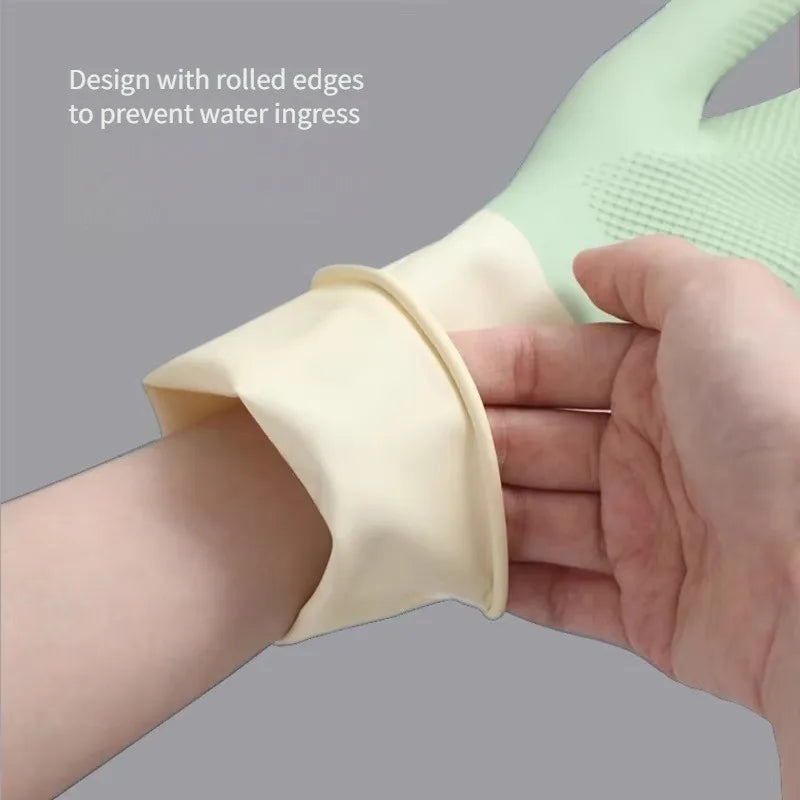 4PCS Waterproof Cleaning Gloves Latex Rubber Gloves