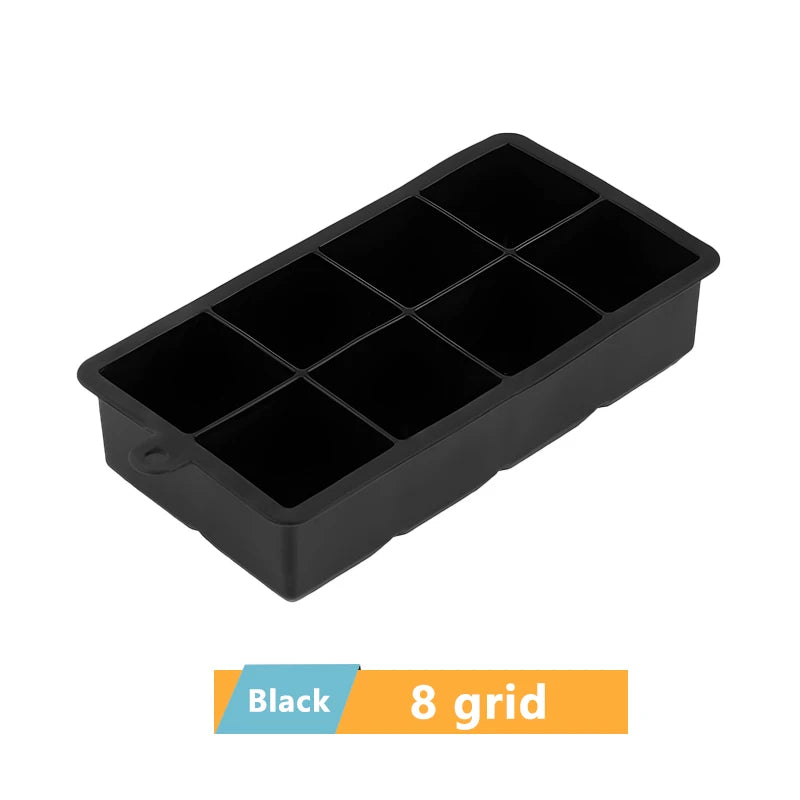 Large Silicone Ice Cube Tray Jumbo Square Ice Maker Mold (4–24 Grid)