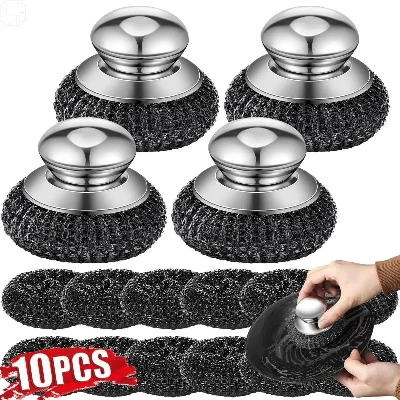 Stainless Steel Pot Brush Heavy-Duty Dish Scrubber