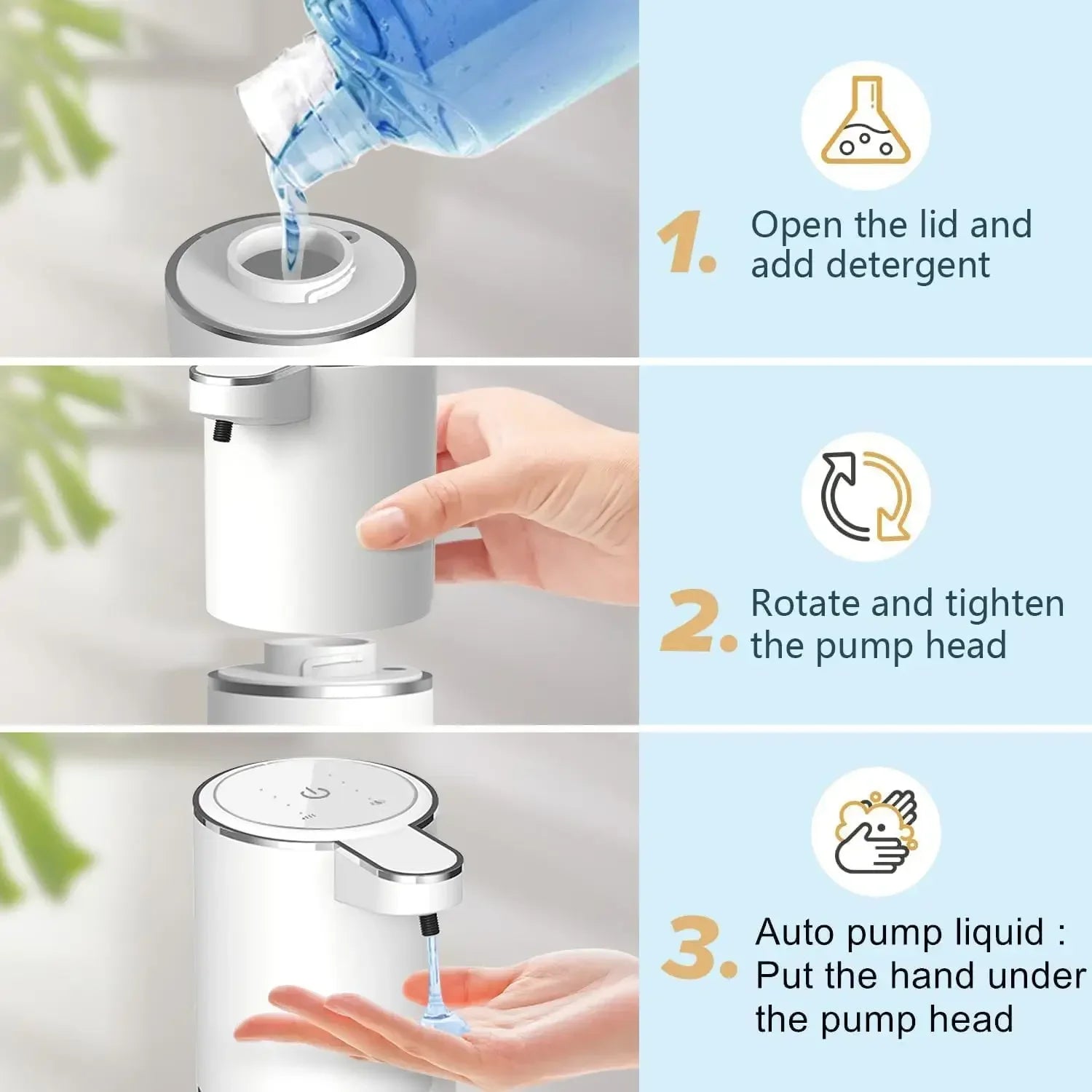 Automatic Soap Dispenser Touchless USB Rechargeable Infrared Foam/Liquid