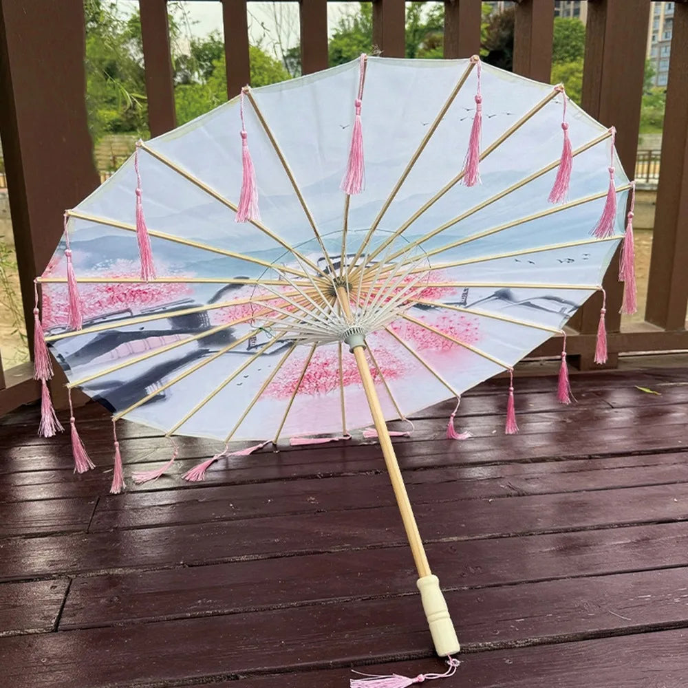 Buy 70cm Chinese Silk Tassel Umbrella