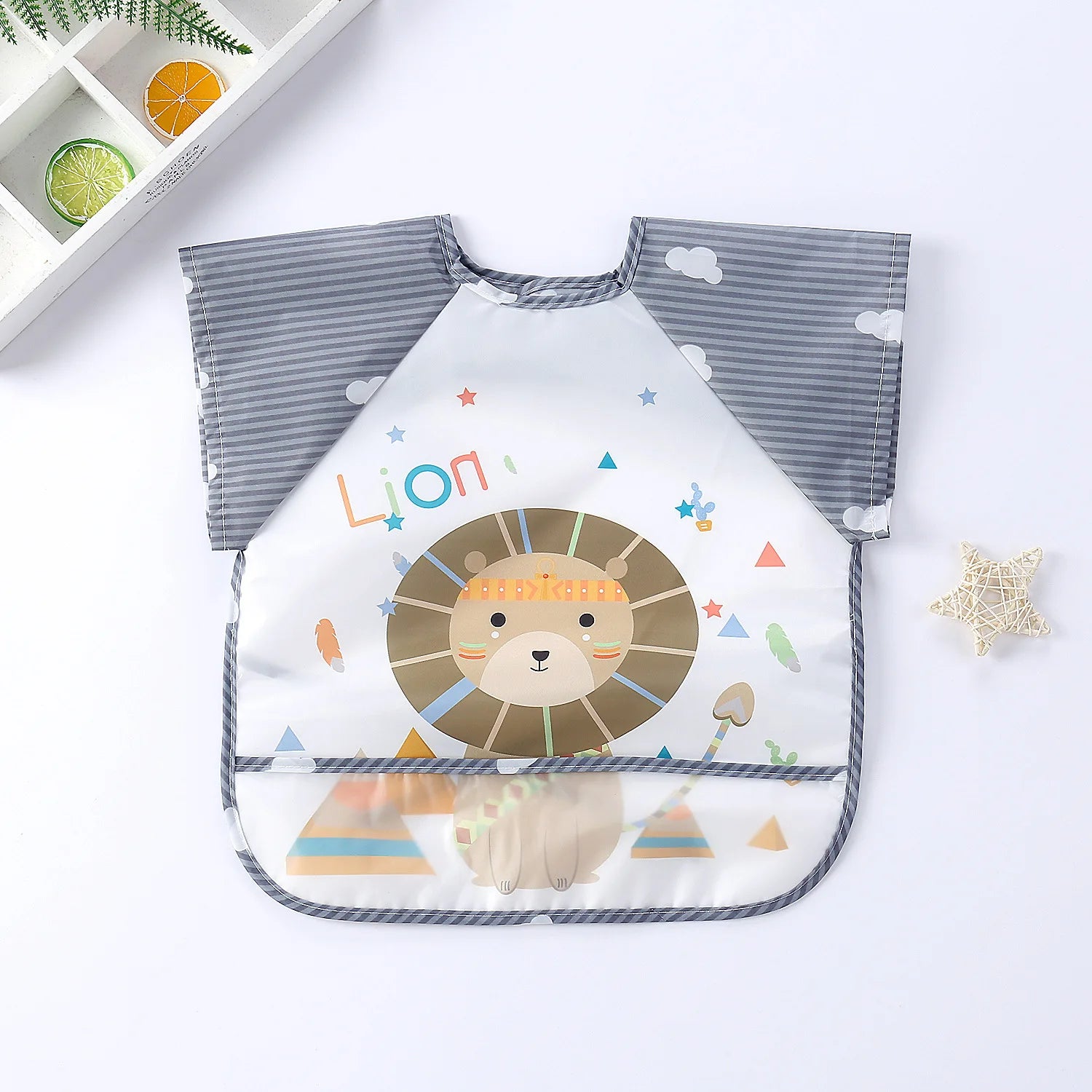 Baby Waterproof Long Sleeve Bib Smock Apron for Toddlers