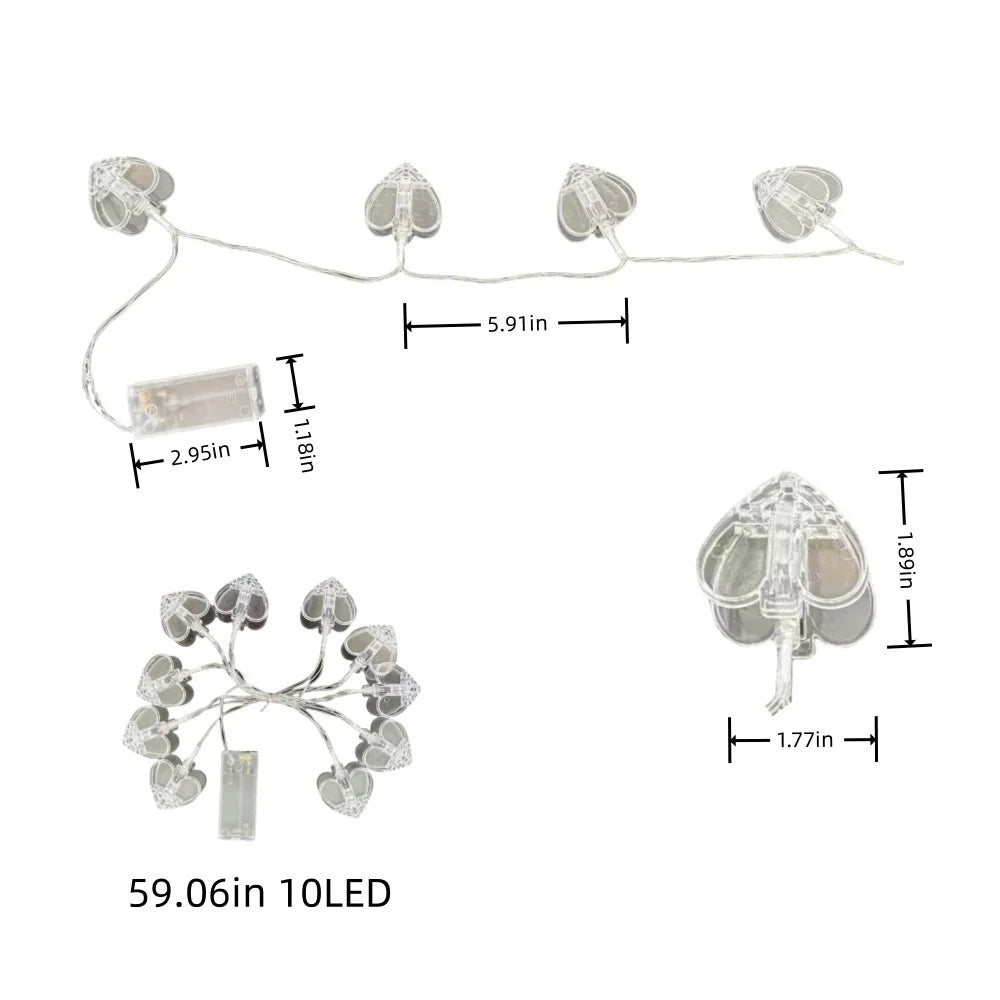 Heart Clip Fairy Lights LED String Wedding Decor