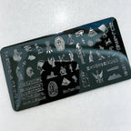 MouTeen263 Nail Stamping Plate Cursive Letter Nail Art Template