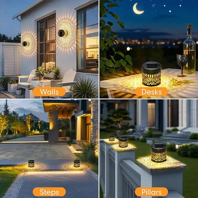Solar LED Floral Wall Sconce Waterproof Outdoor Projection Garden Light Secondary image