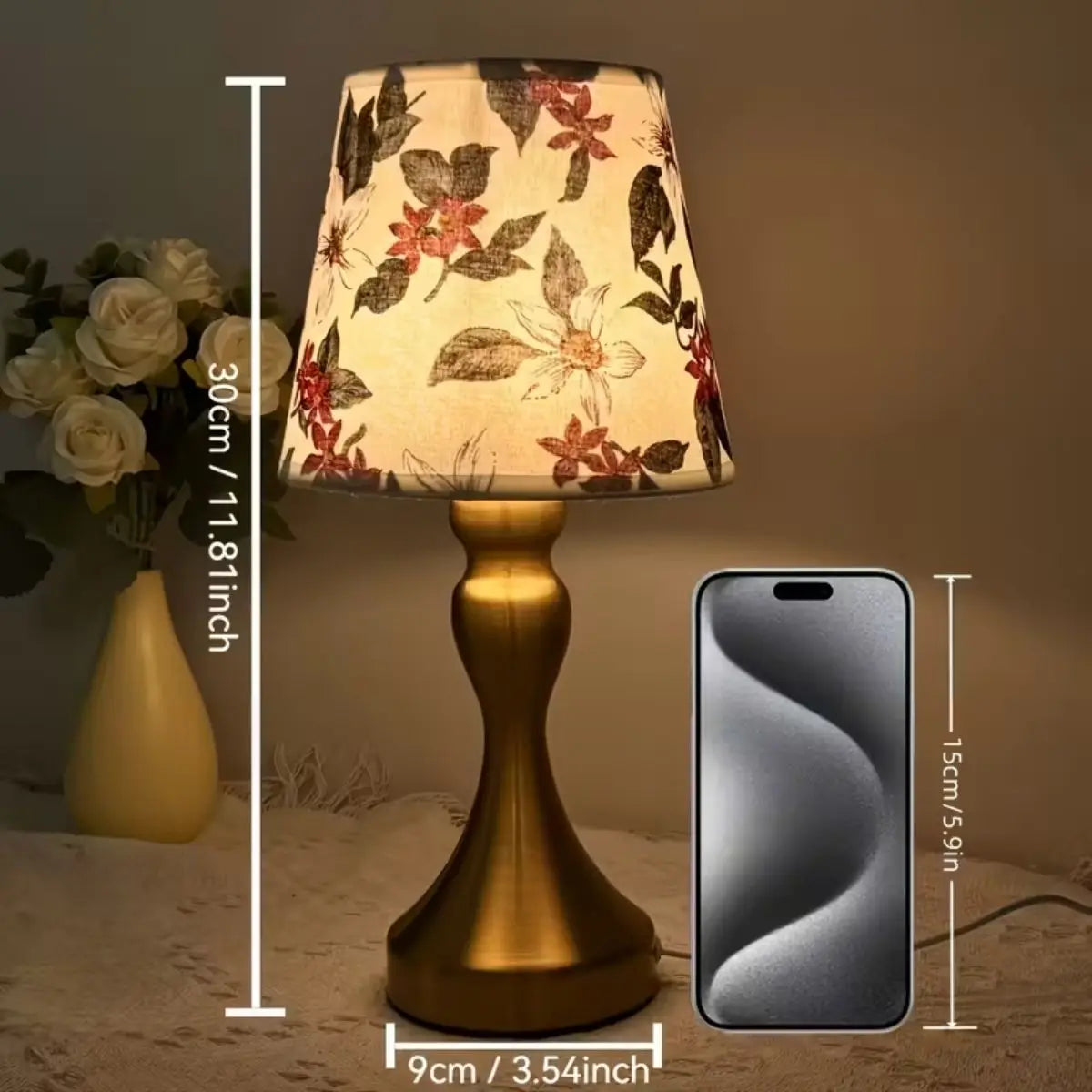 Nordic Retro Desk Lamp with Fabric Shade & USB Light