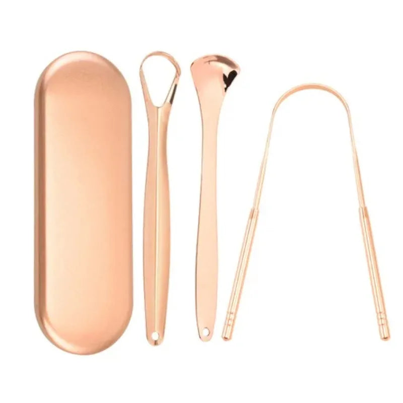 Reusable Stainless Steel Tongue Scraper Fresh Breath Oral Hygiene Tool