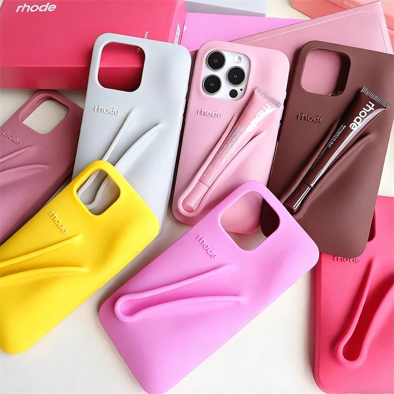Lemontini Lip Gloss Holder Case for iPhone 17 16 15 14 13 12 Pro Max