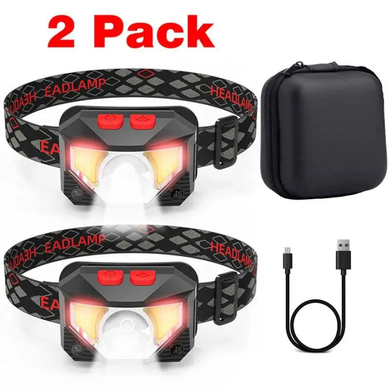 8 Modes LED Motion Sensor Headlamp COB Head Light