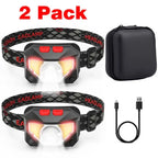 8 Modes LED Motion Sensor Headlamp COB Head Light